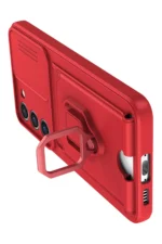 Uray store Samsung Galaxy S24 Plus Kılıf Zuma Kartvizitli Yüzüklü Silikon - Kırmızı - Görsel 3