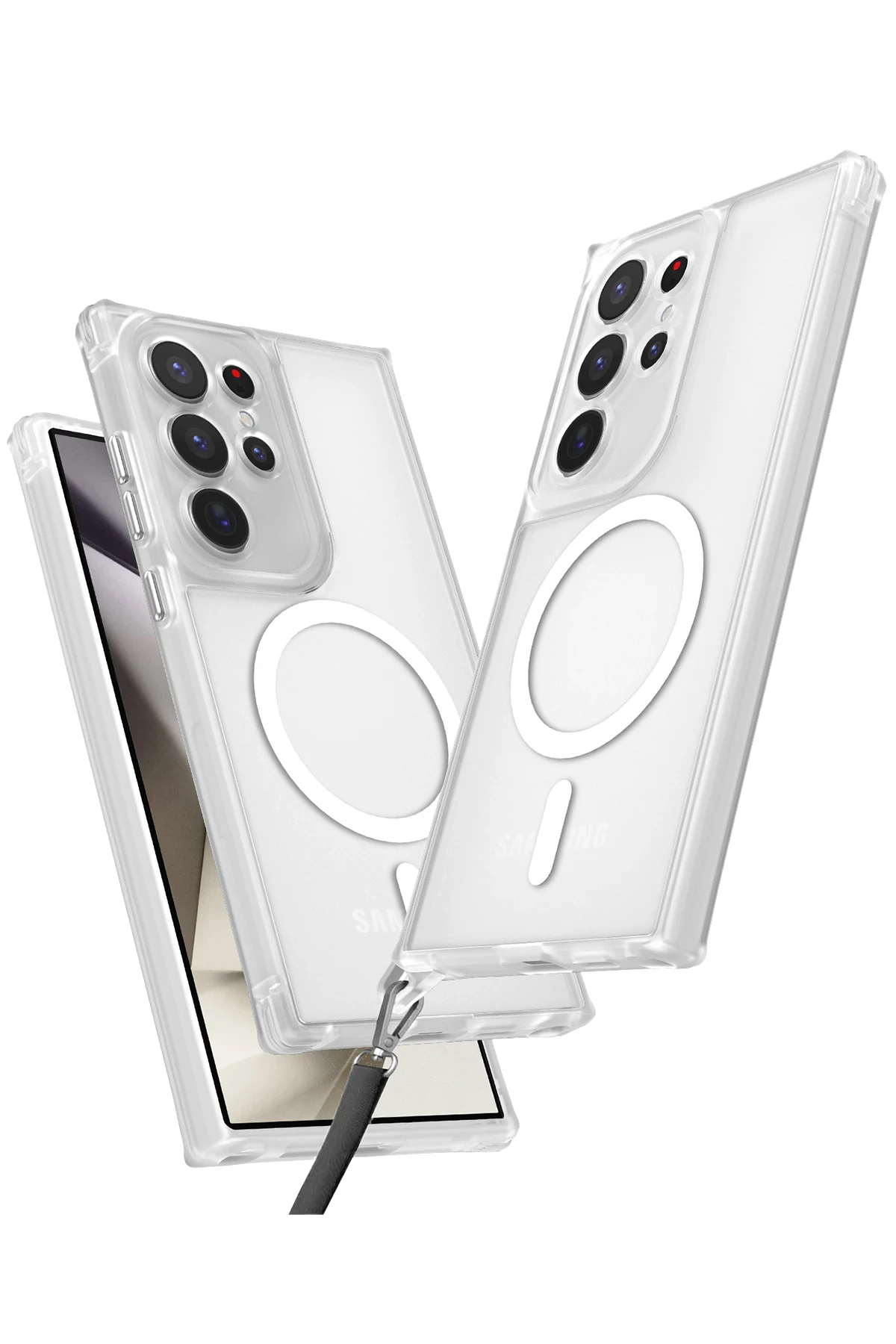 newface-samsung-galaxy-s24-ultra-kilif-enka-magsafe-silikon-kilif-seffaf-default Uray store Samsung Galaxy S24 Ultra Kılıf Enka Magsafe Silikon Kılıf - Şeffaf - Görsel 1