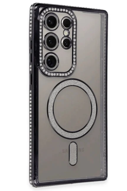 Uray store Samsung Galaxy S24 Ultra Kılıf Joke Simli Magneticsafe Kılıf - Siyah