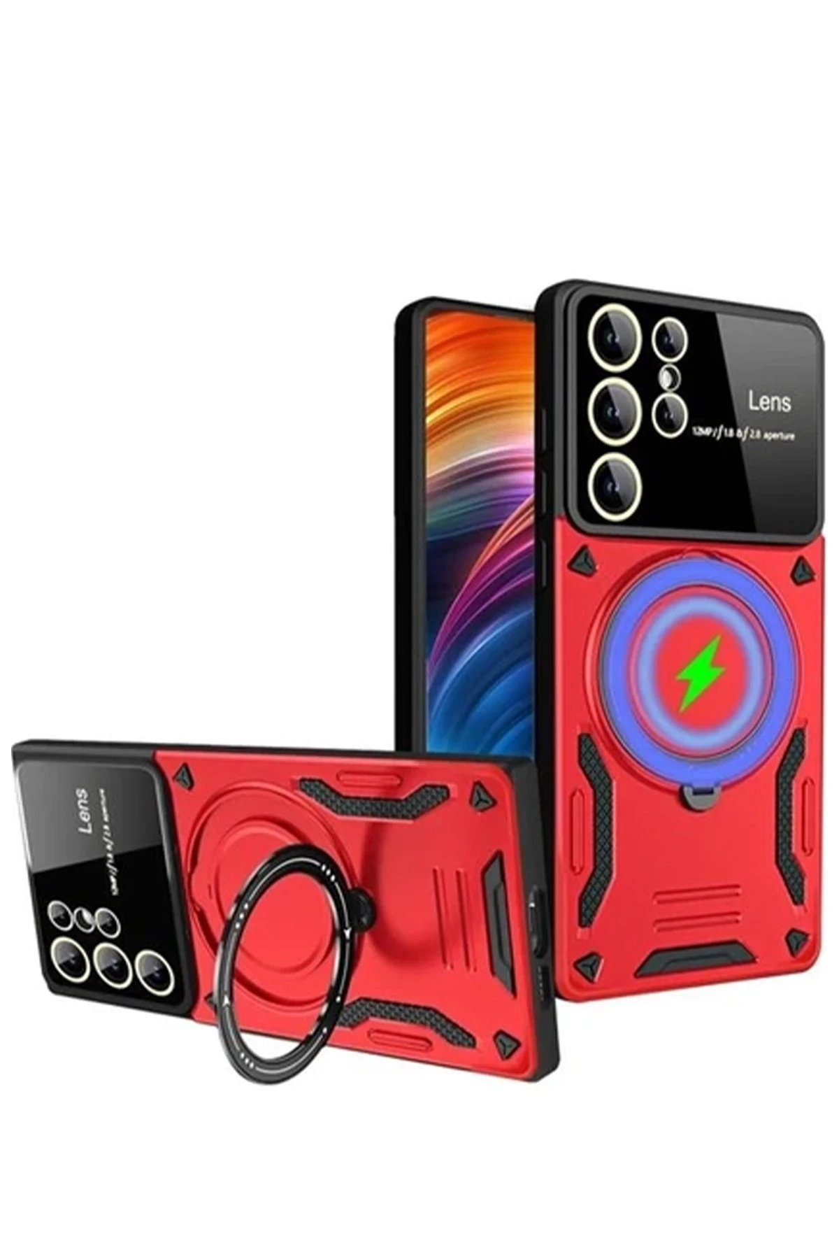 newface-samsung-galaxy-s24-ultra-kilif-joy-lens-standli-kapak-kirmizi-default Uray store Samsung Galaxy S24 Ultra Kılıf Joy Lens Standlı Kapak - Kırmızı - Görsel 1