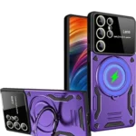 Uray store Samsung Galaxy S24 Ultra Kılıf Joy Lens Standlı Kapak - Mor