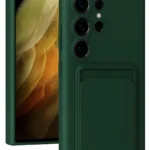 Uray store Samsung Galaxy S24 Ultra Kılıf Kelvin Kartvizitli Silikon - Koyu Yeşil