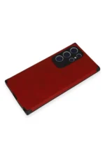 Uray store Samsung Galaxy S24 Ultra Kılıf Loop Deri Silikon - Kırmızı - Görsel 4