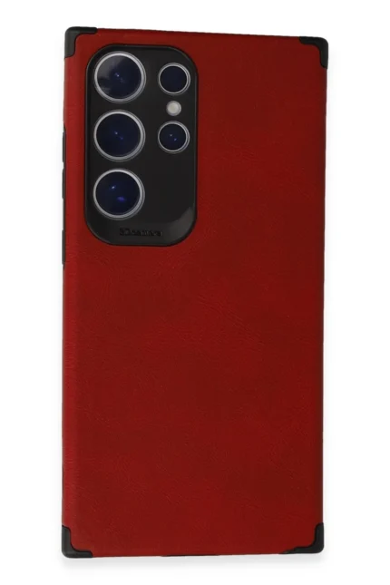 Uray store Samsung Galaxy S24 Ultra Kılıf Loop Deri Silikon - Kırmızı