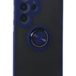 Uray store Samsung Galaxy S24 Ultra Kılıf Montreal Yüzüklü Silikon Kapak - Lacivert