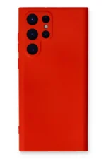 Uray store Samsung Galaxy S24 Ultra Kılıf Nano içi Kadife Silikon - Kırmızı