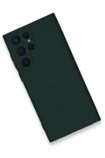 Uray store Samsung Galaxy S24 Ultra Kılıf Nano içi Kadife Silikon - Koyu Yeşil - Görsel 3