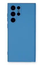 Uray store Samsung Galaxy S24 Ultra Kılıf Nano içi Kadife Silikon - Mavi