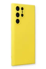 Uray store Samsung Galaxy S24 Ultra Kılıf Nano içi Kadife Silikon - Sarı - Görsel 2