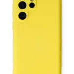 Uray store Samsung Galaxy S24 Ultra Kılıf Nano içi Kadife Silikon - Sarı