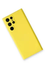 Uray store Samsung Galaxy S24 Ultra Kılıf Nano içi Kadife Silikon - Sarı - Görsel 3