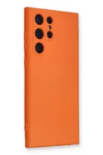 Uray store Samsung Galaxy S24 Ultra Kılıf Nano içi Kadife Silikon - Turuncu - Görsel 2