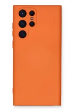 Uray store Samsung Galaxy S24 Ultra Kılıf Nano içi Kadife Silikon - Turuncu