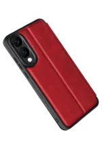 Uray store Samsung Galaxy S25 Edge Flip Cover - Kırmızı - Görsel 2
