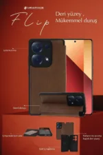 Uray store Samsung Galaxy S25 Edge Flip Cover - Kırmızı - Görsel 4