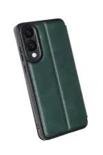 Uray store Samsung Galaxy S25 Edge Flip Cover - Koyu Yeşil - Görsel 2