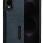 Uray store Samsung Galaxy S25 Edge Sara Kartvizitli Deri Kılıf - Lacivert