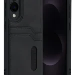 Uray store Samsung Galaxy S25 Edge Sara Kartvizitli Deri Kılıf - Siyah