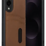 Uray store Samsung Galaxy S25 Edge Sara Kartvizitli Deri Kılıf - Taba