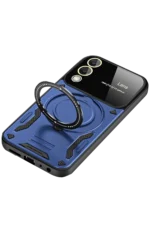 Uray store Samsung Galaxy S25 Edge Kılıf Joy Lens Standlı Kapak - Lacivert - Görsel 3