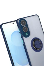 Uray store Samsung Galaxy S25 Edge Kılıf Montreal Yüzüklü Silikon Kapak - Lacivert - Görsel 2
