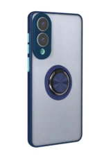 Uray store Samsung Galaxy S25 Edge Kılıf Montreal Yüzüklü Silikon Kapak - Lacivert - Görsel 3