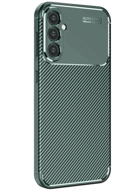 Uray store Samsung Galaxy S25 Kılıf Auto Focus Karbon Kapak - Koyu Yeşil