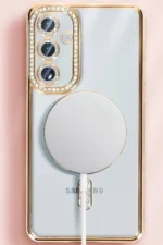 Uray store Samsung Galaxy S25 Kılıf Joke Simli Magneticsafe Kılıf - Gümüş - Görsel 2