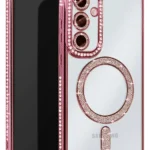 Uray store Samsung Galaxy S25 Kılıf Joke Simli Magneticsafe Kılıf - Pembe