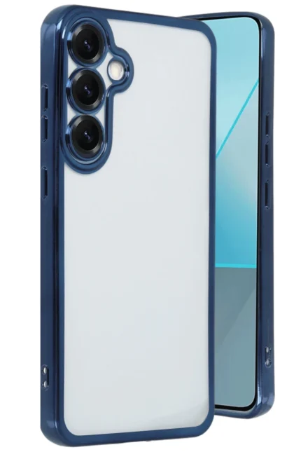 Uray store Samsung Galaxy S25 Kılıf Razer Lensli Silikon - Lacivert