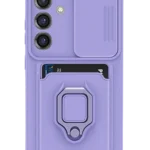 Uray store Samsung Galaxy S25 Plus Kılıf Zuma Kartvizitli Yüzüklü Silikon - Lila