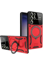 Uray store Samsung Galaxy S25 Ultra Kılıf Joy Lens Standlı Kapak - Kırmızı