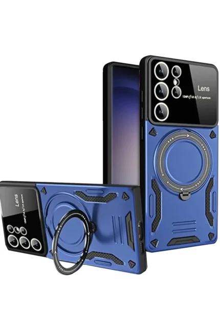 Uray store Samsung Galaxy S25 Ultra Kılıf Joy Lens Standlı Kapak - Lacivert