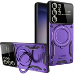Uray store Samsung Galaxy S25 Ultra Kılıf Joy Lens Standlı Kapak - Mor