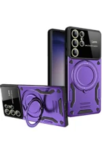 Uray store Samsung Galaxy S25 Ultra Kılıf Joy Lens Standlı Kapak - Mor