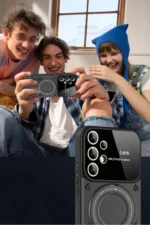 Uray store Samsung Galaxy S25 Ultra Kılıf Joy Lens Standlı Kapak - Siyah - Görsel 2
