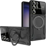 Uray store Samsung Galaxy S25 Ultra Kılıf Joy Lens Standlı Kapak - Siyah