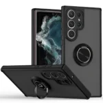 Uray store Samsung Galaxy S25 Ultra Kılıf Montreal Yüzüklü Silikon Kapak - Siyah