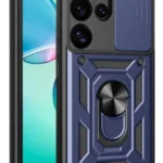 Uray store Samsung Galaxy S25 Ultra Kılıf Pars Lens Yüzüklü Silikon - Lacivert