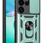 Uray store Samsung Galaxy S25 Ultra Kılıf Pars Lens Yüzüklü Silikon - Yeşil