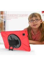 Uray store Samsung Galaxy T220 Tab A7 Lite 8.7 Kılıf Amazing Tablet Kapak - Kırmızı - Görsel 3