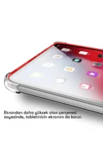 Uray store Samsung Galaxy T737 Tab S7 FE 12.4 Kılıf Anti Shock Tablet Silikon - Şeffaf - Görsel 3