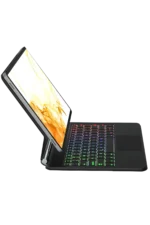 Uray store Samsung Galaxy T737 Tab S7 FE 12.4 Kılıf Eternal Ledli Klavyeli Tablet Kılıfı - Siyah - Görsel 4
