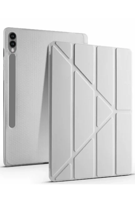 Uray store Samsung Galaxy X510 Tab S9 FE 11 Kılıf Kalemlikli Mars Tablet Kılıfı - Gri