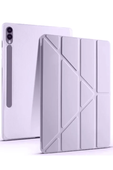 Uray store Samsung Galaxy X610 Tab S9 FE Plus 12.4 Kılıf Kalemlikli Mars Tablet Kılıfı - Lila