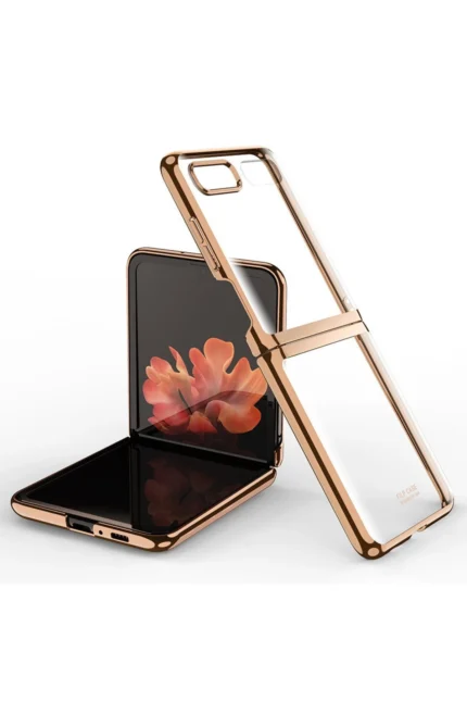Uray store Samsung Galaxy Z Flip 4 Kılıf Fold Element Kapak - Gold