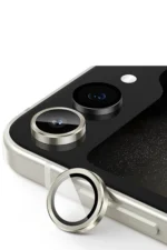 Uray store Samsung Galaxy Z Flip 5 Valdez Metal Kamera Lens - Krem