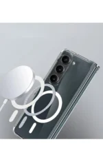 Uray store Samsung Galaxy Z Fold 6 Kılıf Magneticsafe Şeffaf Silikon - Şeffaf - Görsel 2