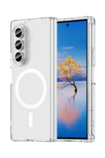 Uray store Samsung Galaxy Z Fold 7 Kılıf Magneticsafe Şeffaf Silikon - Şeffaf