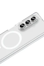 Uray store Samsung Galaxy Z Fold 7 Kılıf Magneticsafe Şeffaf Silikon - Şeffaf - Görsel 4